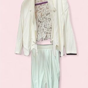 Elegant White Lace Suit Set